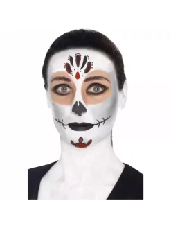 Kit Maquillage Jour De La Mort (maquillage Visage, Tatouages, Pierres Précieuses Autocollantes, Crayon, Applicateur) -Halloween Soldes Boutique kit maquillage jour de la mort maquillage visage tatouages pierres precieuses autocollantes crayon applicateur 2