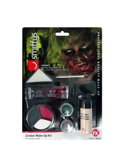 Smiffys Kit Maquillage Multicolore Zombie (peinture Visage, Latex Liquide, Sang) -Halloween Soldes Boutique kit maquillage multicolore zombie peinture visage latex liquide sang 8