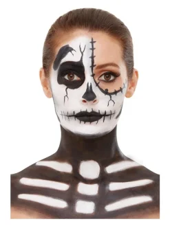 Smiffys Kit Maquillage Squelette, Aqua, Noir Et Blanc (Maquillage, Crayon, Sang Et éponge) 9 Smiffys Kit Maquillage Squelette, Aqua, Noir Et Blanc (Maquillage, Crayon, Sang Et éponge) -Halloween Soldes Boutique kit maquillage squelette aqua noir et blanc maquillage crayon sang et eponge 2
