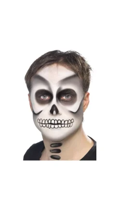 Smiffys Kit Maquillage Squelette (peinture Du Visage, Crayon Noir Et éponge) -Halloween Soldes Boutique kit maquillage squelette peinture du visage crayon noir et eponge 2