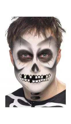 Smiffys Kit Maquillage Squelette (peinture Du Visage, Crayon Noir Et éponge)