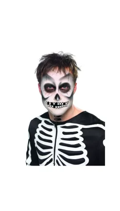 Smiffys Kit Maquillage Squelette (peinture Du Visage, Crayon Noir Et éponge) -Halloween Soldes Boutique kit maquillage squelette peinture du visage crayon noir et eponge 7