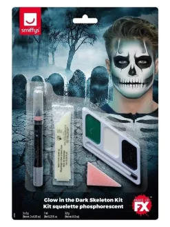 Smiffys Kit Maquillage Squelette Phosphorescent 3 Couleurs -Halloween Soldes Boutique kit maquillage squelette phosphorescent 3 couleurs 3