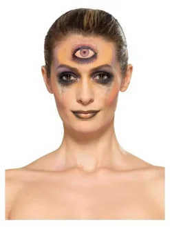 Smiffys Maquillage à L'eau Diseuse De Bonne Aventure (3 Couleurs, Paillettes, Transferts, éponge Et Brosse) -Halloween Soldes Boutique maquillage a l eau diseuse de bonne aventure 3 couleurs paillettes transferts eponge et brosse 2