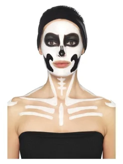 Smiffys Maquillage Squelette (pot Noir Et Blanc, 29.57 Ml Et éponges) -Halloween Soldes Boutique maquillage squelette pot noir et blanc 2957 ml et eponges 5