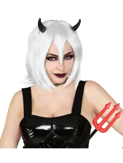 WIDMANN Perruque Cosplay Diablesse Avec Cornes Intégrées -Halloween Soldes Boutique perruque cosplay diablesse avec cornes integrees 2