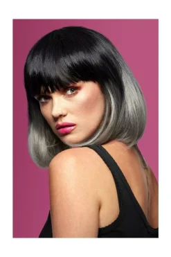 Smiffys Perruque Femme Manic Panic (Noir Et Gris)
