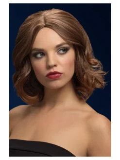 Smiffys Perruque Fever Olivia Marron 33 Cm