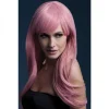 Smiffys Perruque Fever Sienna Sexy 66 Cm, Rose Pastel