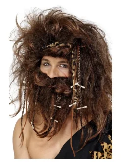 Smiffys Perruque Homme Des Cavernes Brun -Halloween Soldes Boutique perruque homme des cavernes brun 2