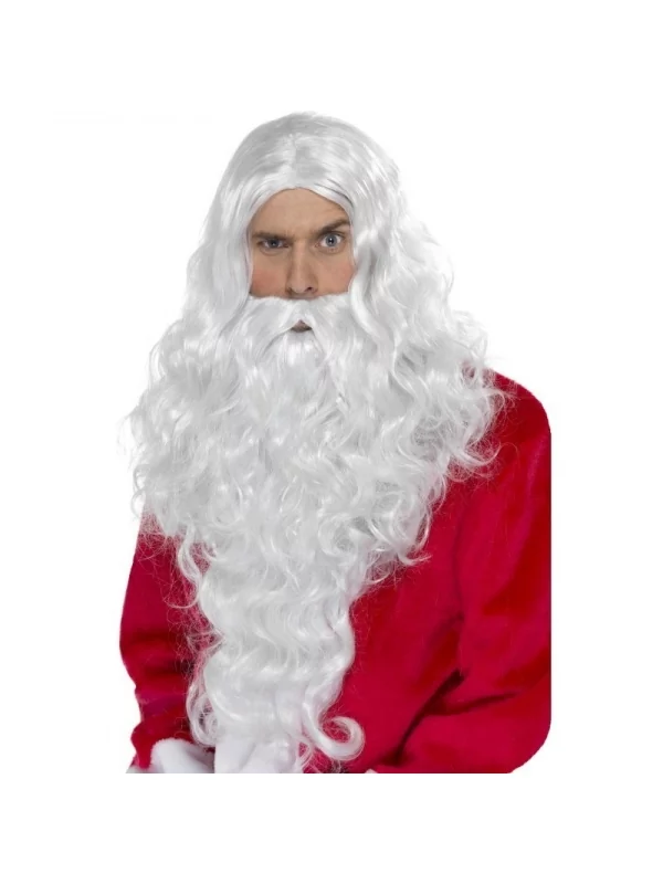 Smiffys Perruque Longue Père Noël Blanche Avec Barbe 3 Smiffys Perruque Longue Père Noël Blanche Avec Barbe