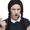 Perruque Noire Avec Deux Tresses Femme -Halloween Soldes Boutique perruque noire avec deux tresses femme