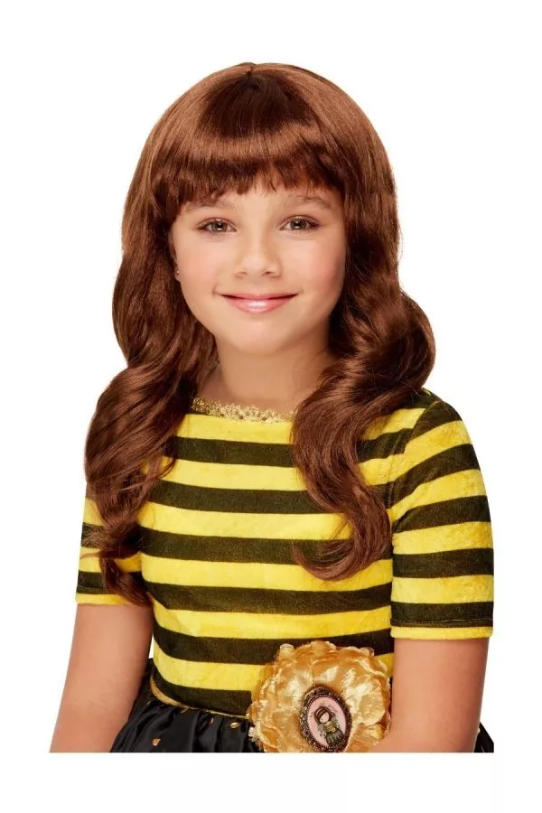 Smiffys Perruque Santoro Bee-Loved, Marron, Avec Frange 3 Smiffys Perruque Santoro Bee-Loved, Marron, Avec Frange