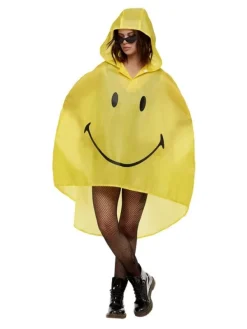 Smiffys Poncho SMILEY© Jaune Et Noir Taille Unique