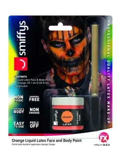 Smiffys Pot Latex Liquide 59,14 Ml Avec éponge Orange, Sans Ammoniaque -Halloween Soldes Boutique pot latex liquide 5914 ml avec eponge orange sans ammoniaque 6