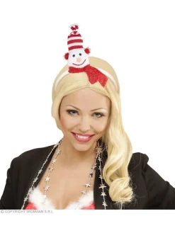 WIDMANN Serre-tête Bonhomme De Neige Avec Bonnet Et écharpe Rouge Et Blanc -Halloween Soldes Boutique serre tete bonhomme de neige avec bonnet et echarpe rouge et blanc 3