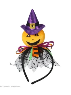 WIDMANN Serre-tête Citrouille En Chapeau Avec Tulle Et Rubans Pour Fille Et Femme