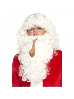 Smiffys Set Père Noël (Perruque + Barbe + Lunettes + Pipe)
