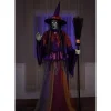 Sorcière Animée Pour Halloween De 2,15m Avec Yeux Lumineux Et Bouche Mobile -Halloween Soldes Boutique sorciere animee pour halloween de 215m avec yeux lumineux et bouche mobile