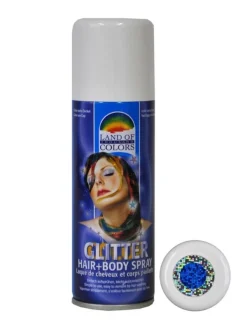 Spray Pailleté Bleu, Cheveux Et Corps - 125 Ml