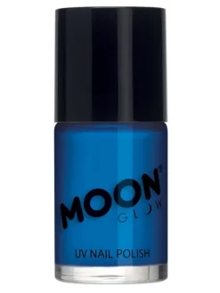 Smiffys Vernis à Ongles UV Néon Bleu Intense - Cosmic Moon -Halloween Soldes Boutique vernis a ongles uv neon bleu intense cosmic moon 1