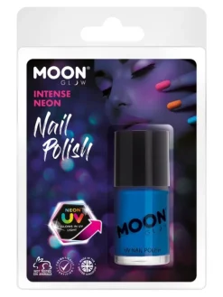 Smiffys Vernis à Ongles UV Néon Bleu Intense - Cosmic Moon -Halloween Soldes Boutique vernis a ongles uv neon bleu intense cosmic moon 2